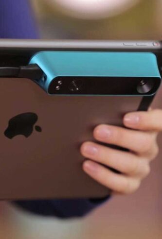 iPad outfitted with structure sensor.