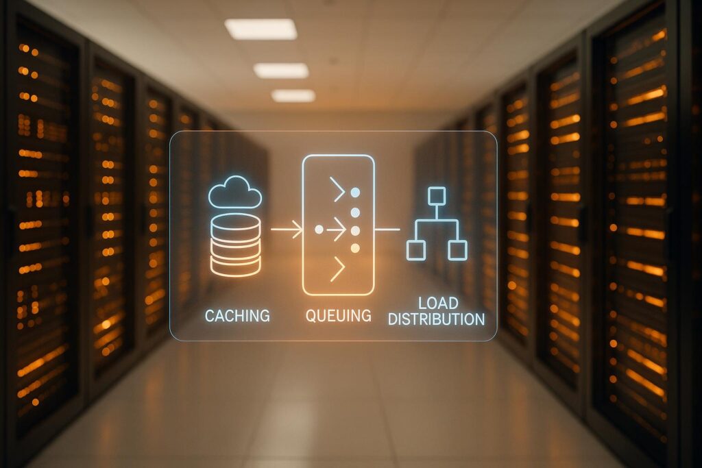 Caching, Queuing, and Load Distribution for Hyper-Scalable Mobile Apps