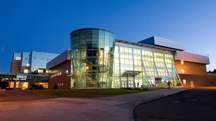 Exterior view of a Memorial University of Newfoundland building at dusk, home of the Sleep, Health, and Wellness Lab